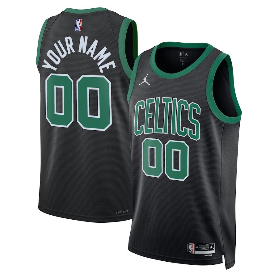 Boston Celtics Jordan Brand Unisex 2022/23 Swingman Custom Jersey - Statement Edition - Black thumbnail 2