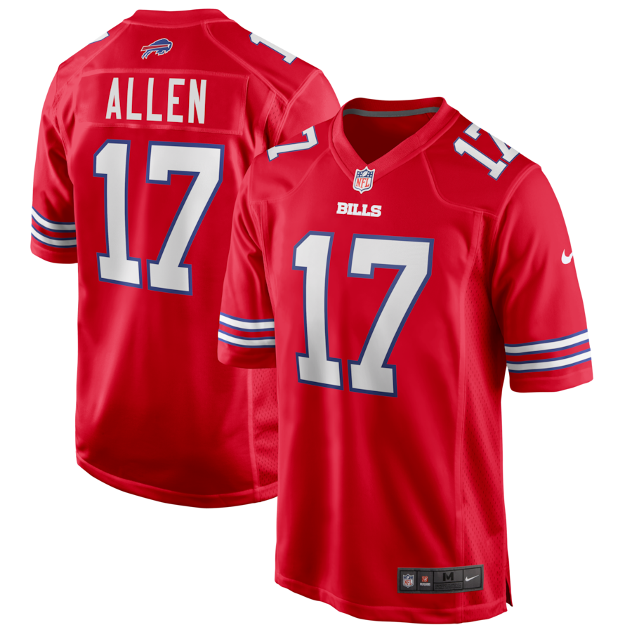 Josh Allen Buffalo Bills Nike Alternate Game Jersey - Red thumbnail 2