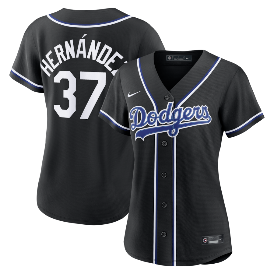 Teoscar Hernández Los Angeles Dodgers Nike Women's Fashion Black Out Replica Jersey thumbnail 2
