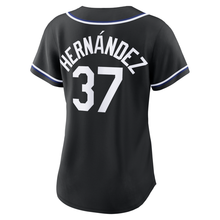 Teoscar Hernández Los Angeles Dodgers Nike Women's Fashion Black Out Replica Jersey thumbnail 4