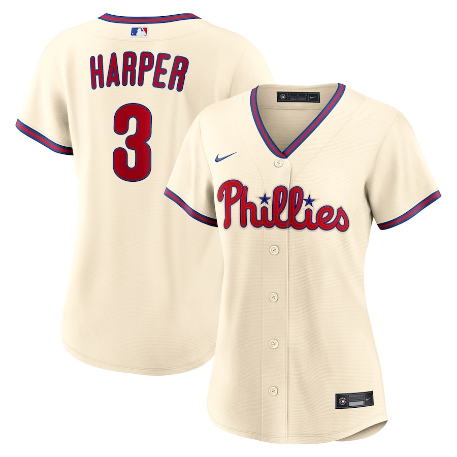 Bryce Harper Philadelphia Phillies Nike Women's Alternate Replica Jersey - Cream thumbnail 2