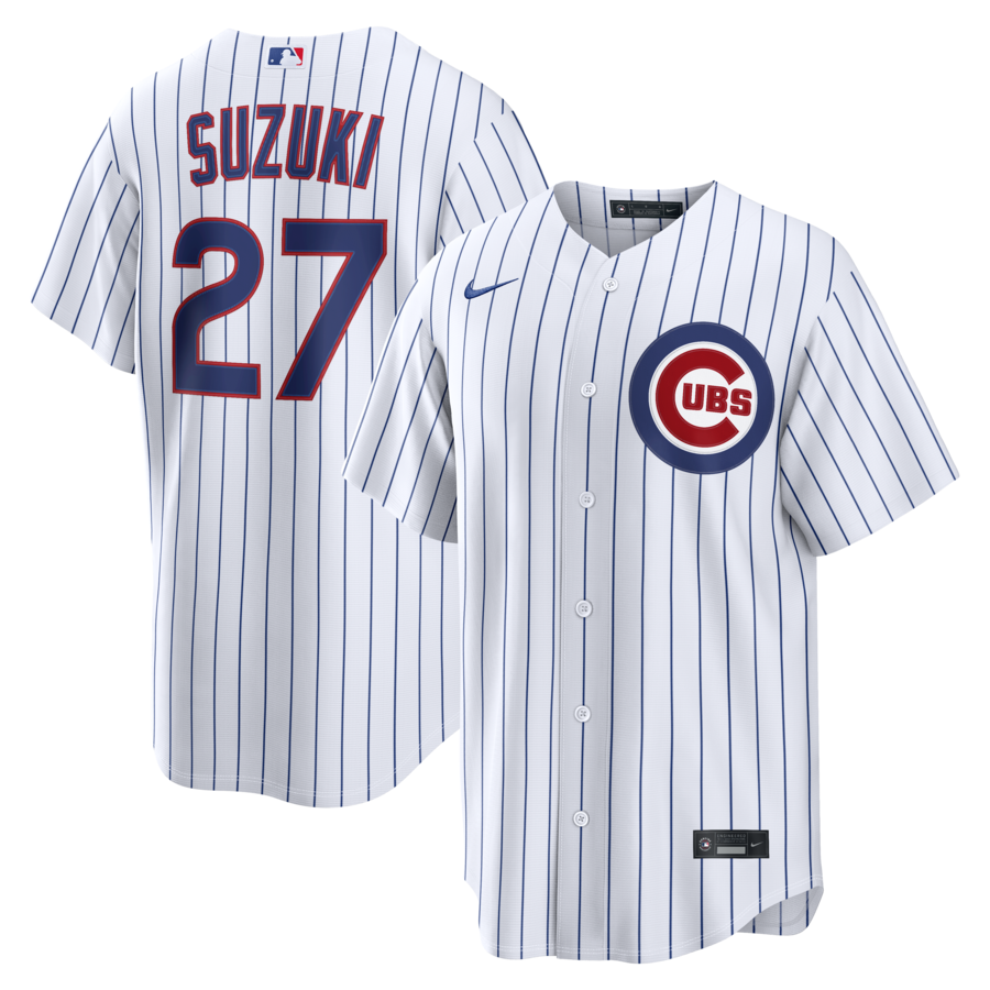 Seiya Suzuki Chicago Cubs Nike Home Replica Jersey - White thumbnail 1