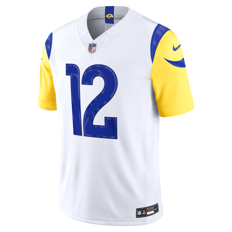 Puka Nacua Los Angeles Rams Nike Vapor F.U.S.E. Stitched Limited Jersey - White thumbnail 3