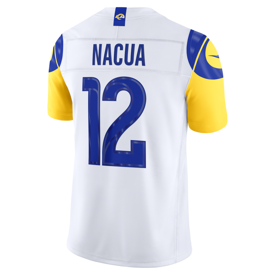 Puka Nacua Los Angeles Rams Nike Vapor F.U.S.E. Stitched Limited Jersey - White thumbnail 4