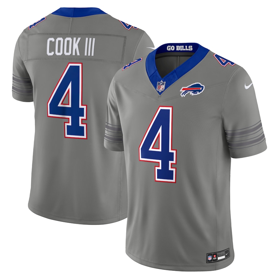 James Cook III Buffalo Bills Nike Nickel City Vapor F.U.S.E. Stitched Limited Jersey - Gray thumbnail 2