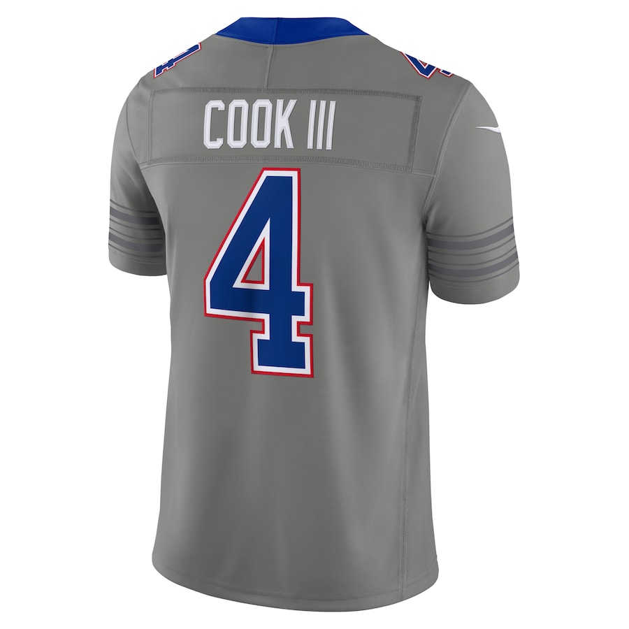 James Cook III Buffalo Bills Nike Nickel City Vapor F.U.S.E. Stitched Limited Jersey - Gray thumbnail 4
