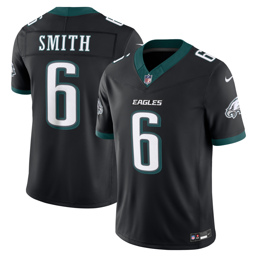 DeVonta Smith Philadelphia Eagles Nike Alternate Vapor F.U.S.E. Stitched Limited Jersey - Black thumbnail 1