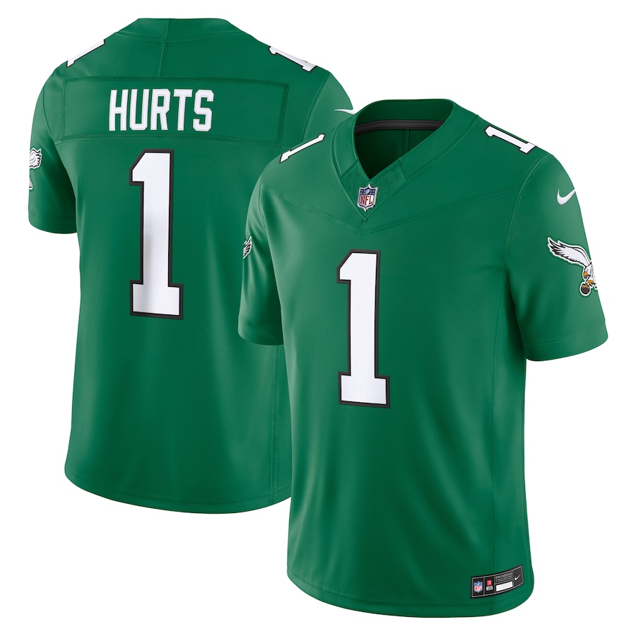 Jalen Hurts Philadelphia Eagles Nike Alternate Vapor F.U.S.E. Stitched Limited Jersey - Kelly Green thumbnail 2