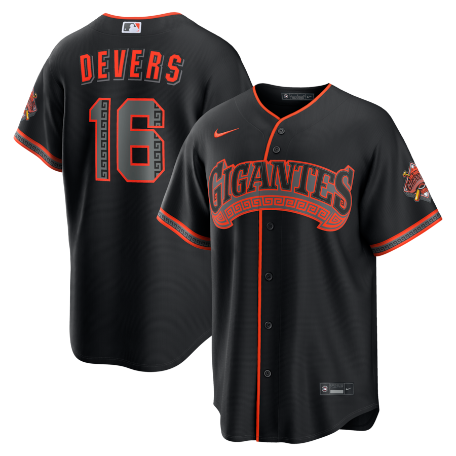 Rafael Devers San Francisco Giants Nike Alternate Stadium Jersey - Black thumbnail 2