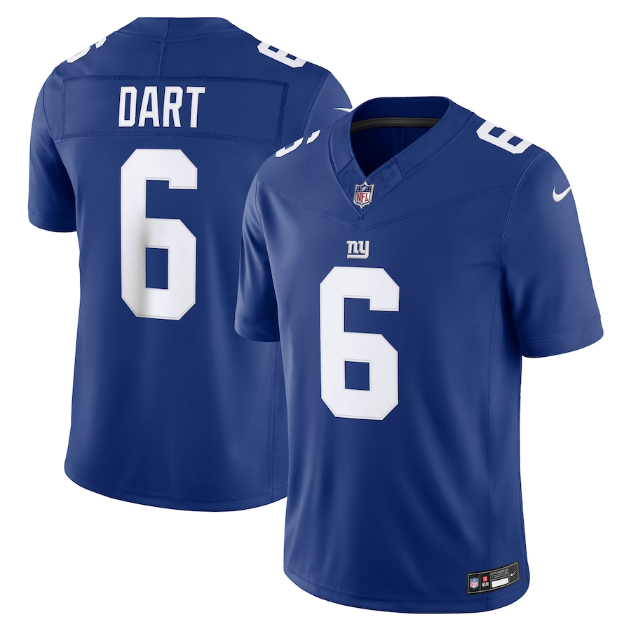 Jaxson Dart New York Giants Nike Team Vapor F.U.S.E. Stitched Limited Jersey - Royal thumbnail 2
