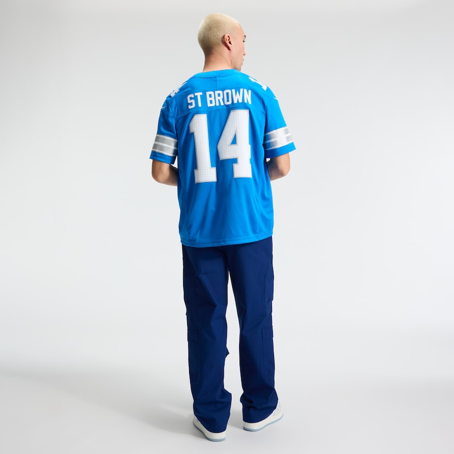 Amon-Ra St. Brown Detroit Lions Nike Team Vapor F.U.S.E. Stitched Limited Jersey - Blue thumbnail 6