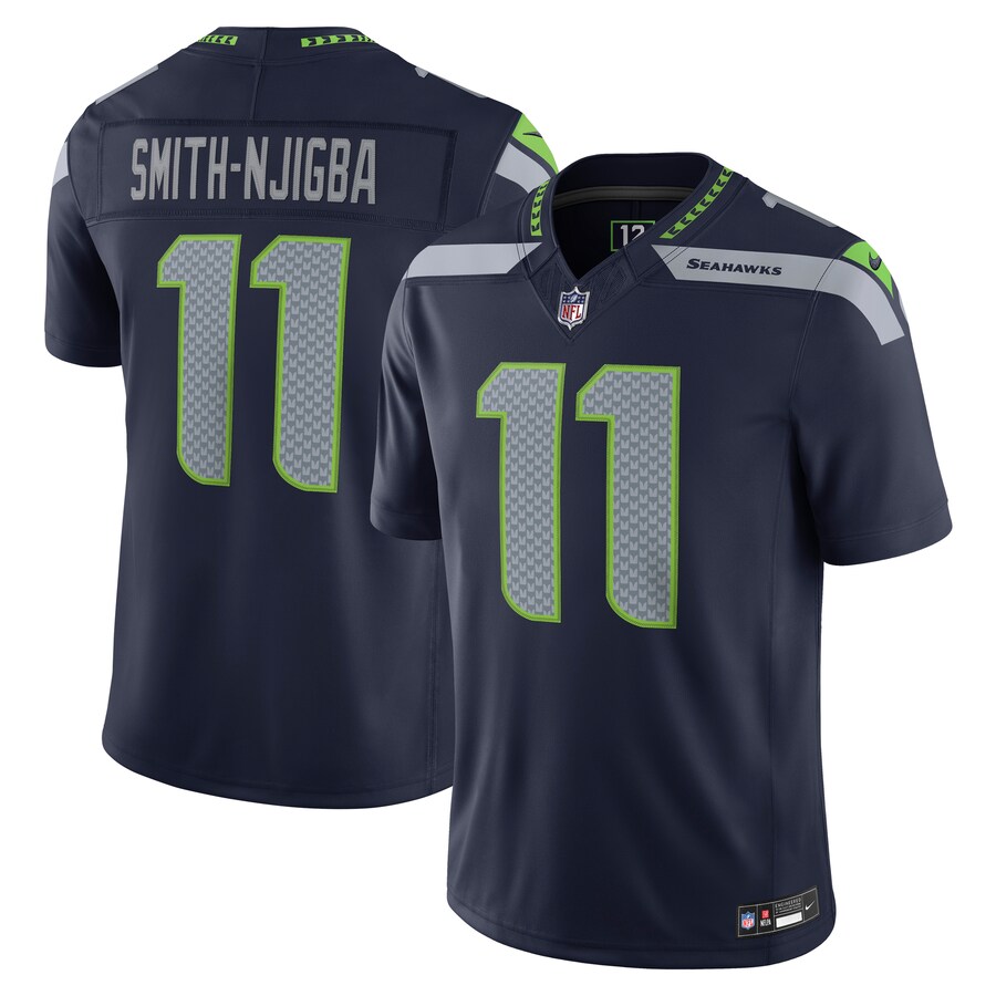 Jaxon Smith-Njigba Seattle Seahawks Nike Team Vapor F.U.S.E. Stitched Limited Jersey - College Navy thumbnail 1