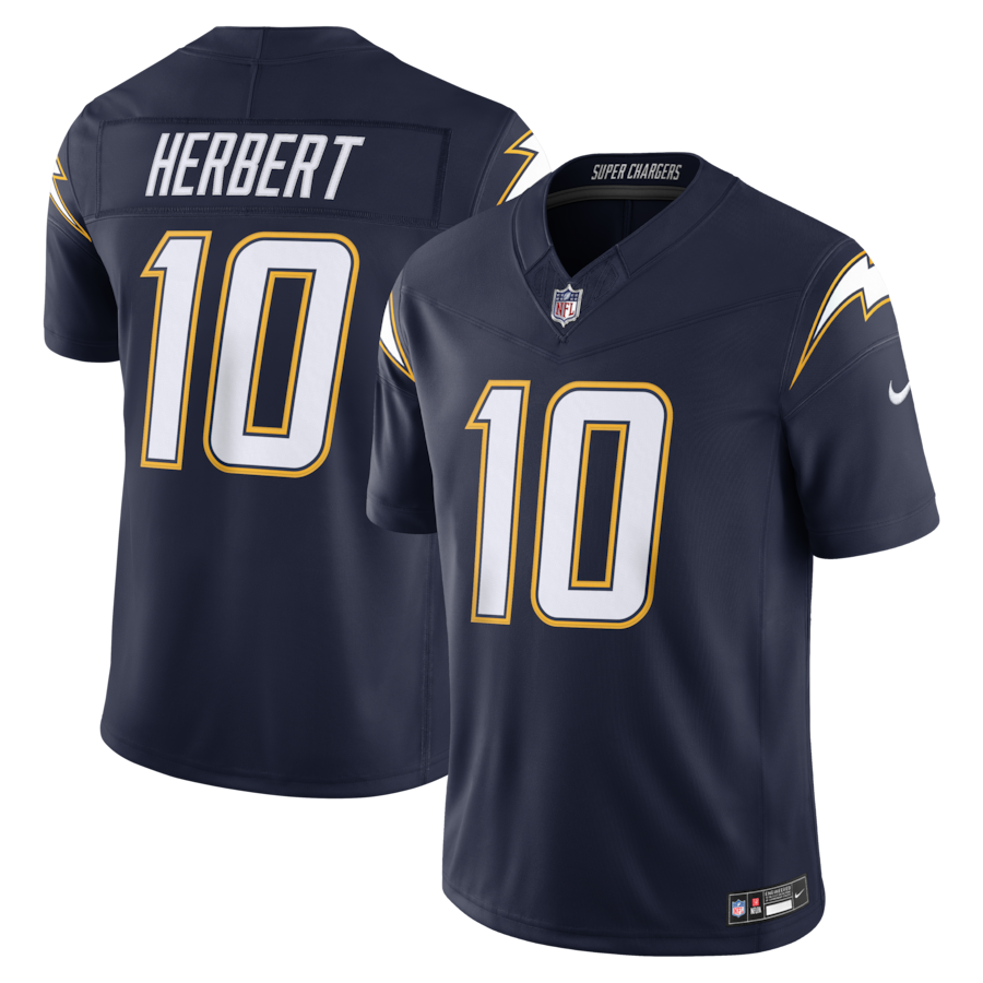Justin Herbert Los Angeles Chargers Nike Alternate Super Chargers Vapor F.U.S.E. Stitched Limited Jersey - Navy thumbnail 2