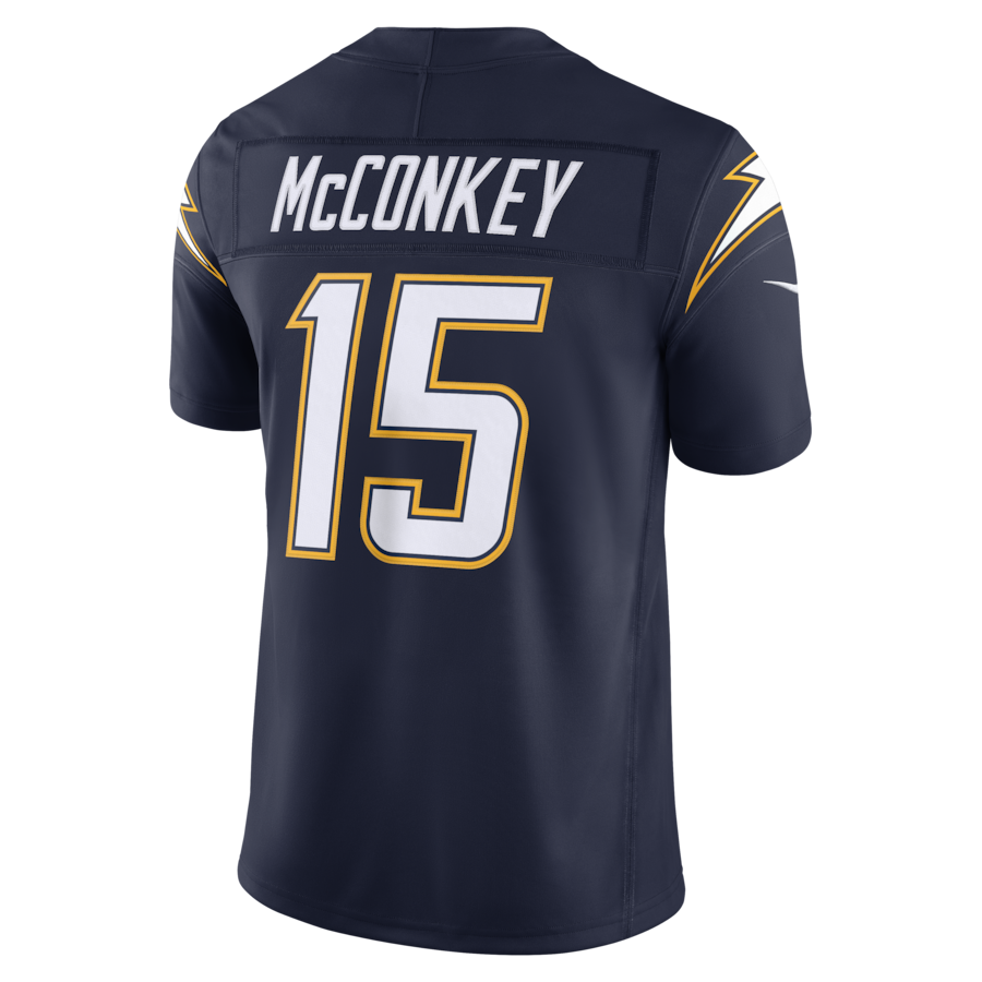 Ladd McConkey Los Angeles Chargers Nike Alternate Super Chargers Vapor F.U.S.E. Stitched Limited Jersey - Navy thumbnail 4