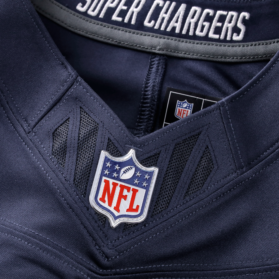 Ladd McConkey Los Angeles Chargers Nike Alternate Super Chargers Vapor F.U.S.E. Stitched Limited Jersey - Navy thumbnail 5