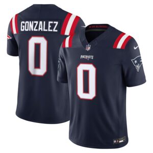 Christian Gonzalez New England Patriots Nike Team Vapor F.U.S.E. Stitched Limited Jersey - Navy
