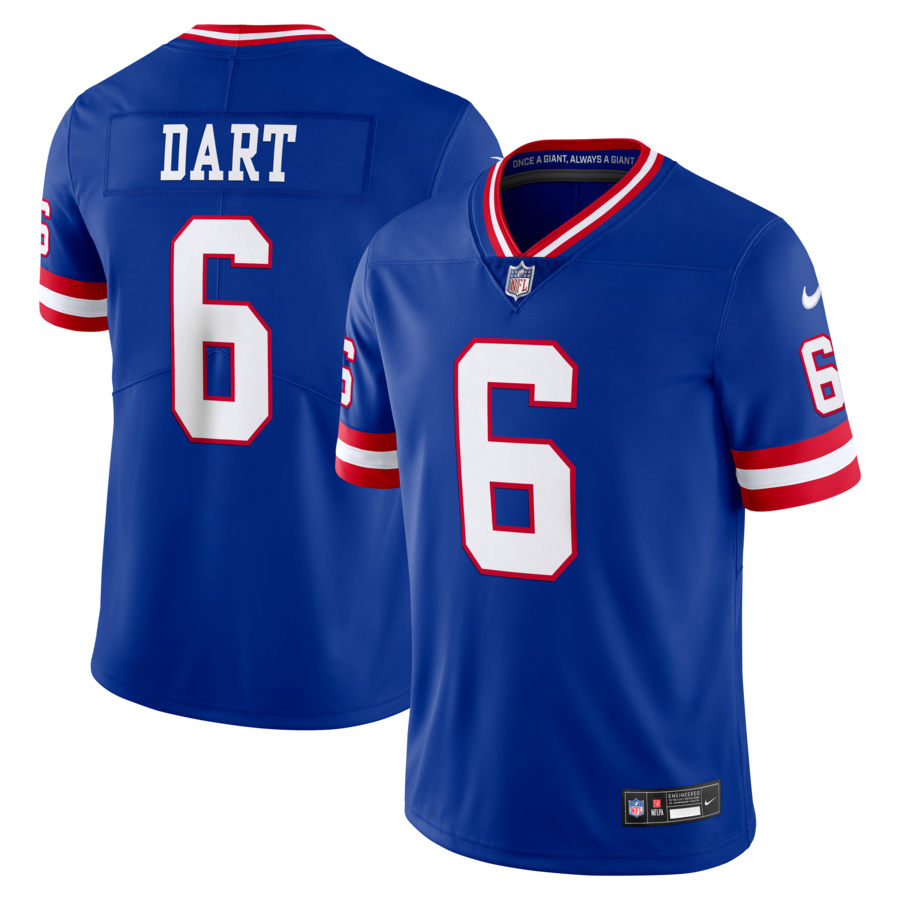 Jaxson Dart New York Giants Nike Legacy Vapor Untouchable Stitched Limited Jersey - Royal thumbnail 1
