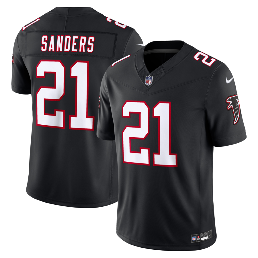 Deion Sanders Atlanta Falcons Nike Alternate Throwback Vapor F.U.S.E. Stitched Retired Limited Jersey - Black