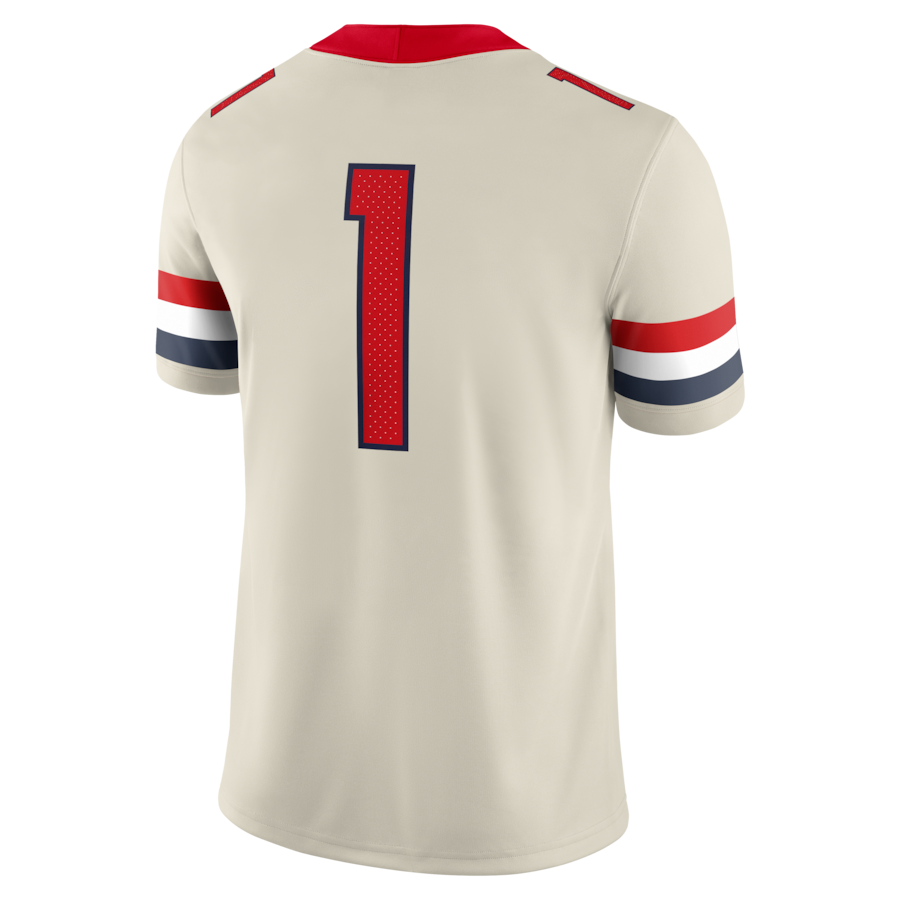 #1 Arizona Wildcats Nike Alternate Game Football Jersey - Cream thumbnail 4