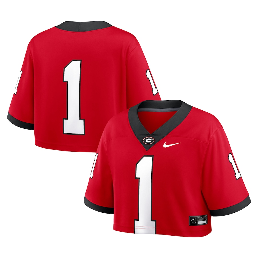 Georgia Bulldogs Nike Women's Game Crop Top Jersey - Red thumbnail 2
