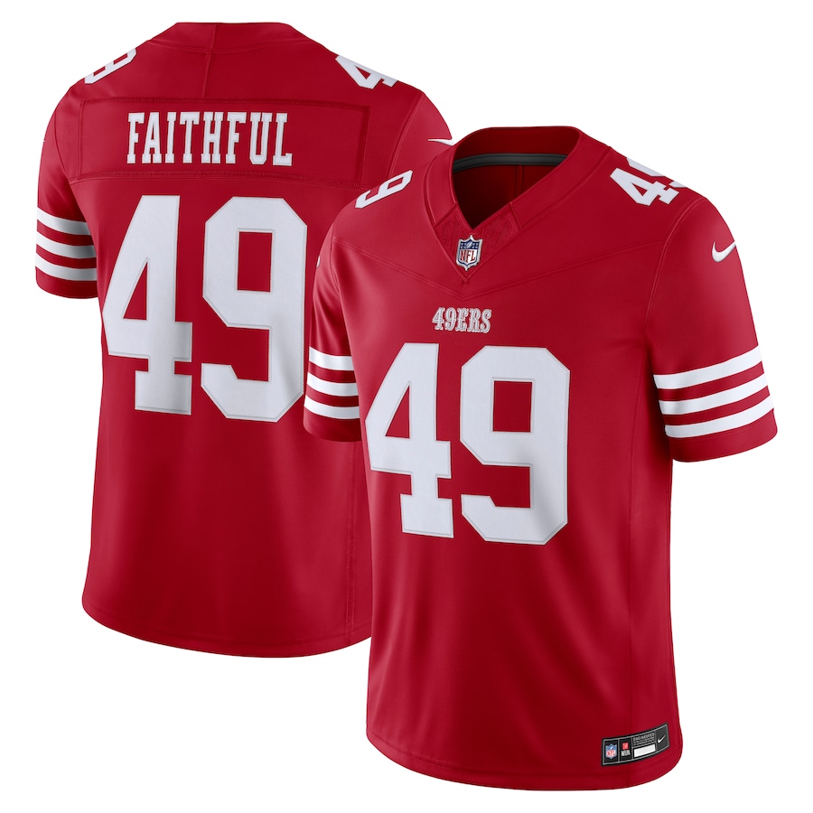 The Faithful San Francisco 49ers Nike Team Vapor F.U.S.E. Stitched Limited Jersey - Scarlet thumbnail 2