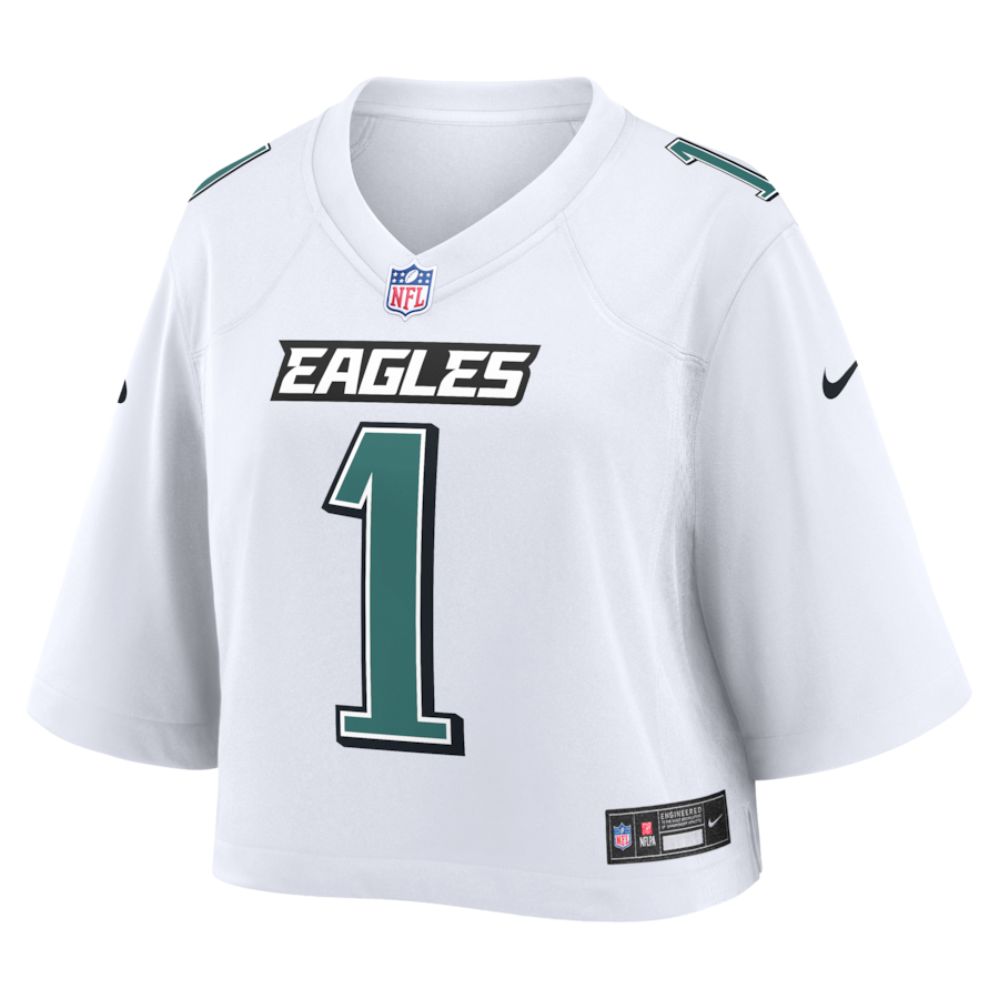 Jalen Hurts Philadelphia Eagles Nike Women's Cropped Fashion Game Jersey - White thumbnail 3
