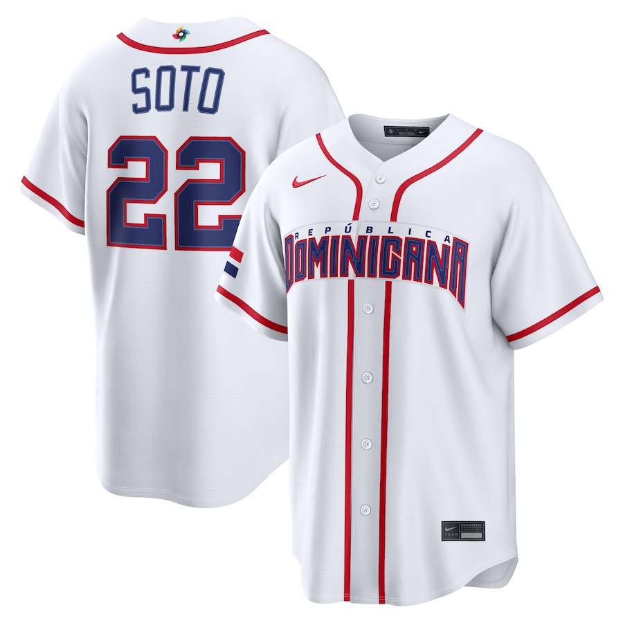 Juan Soto Dominican Republic Baseball Nike 2026 World Baseball Classic Home Stadium Jersey - White thumbnail 2