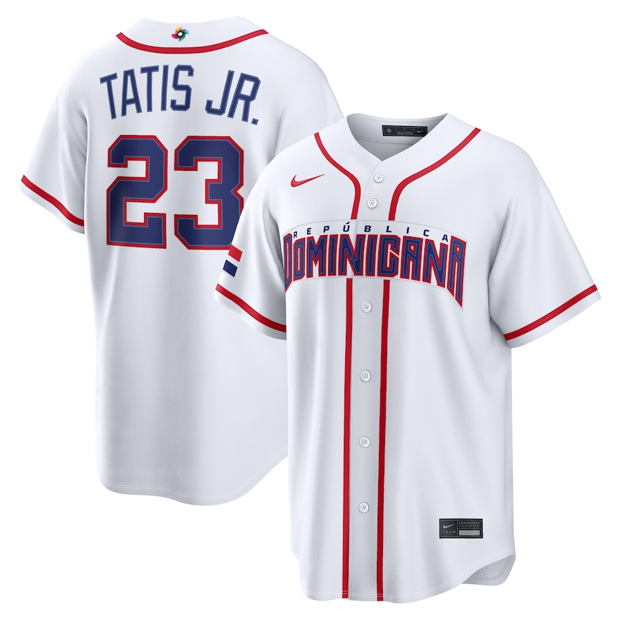 Fernando Tatis Jr. Dominican Republic Baseball Nike 2026 World Baseball Classic Home Stadium Jersey - White thumbnail 2