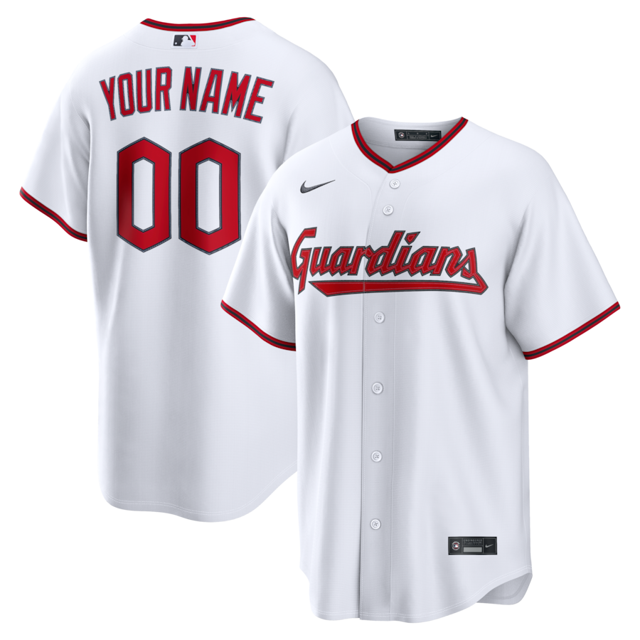 Cleveland Guardians Nike Home Replica Custom Jersey - White thumbnail 2