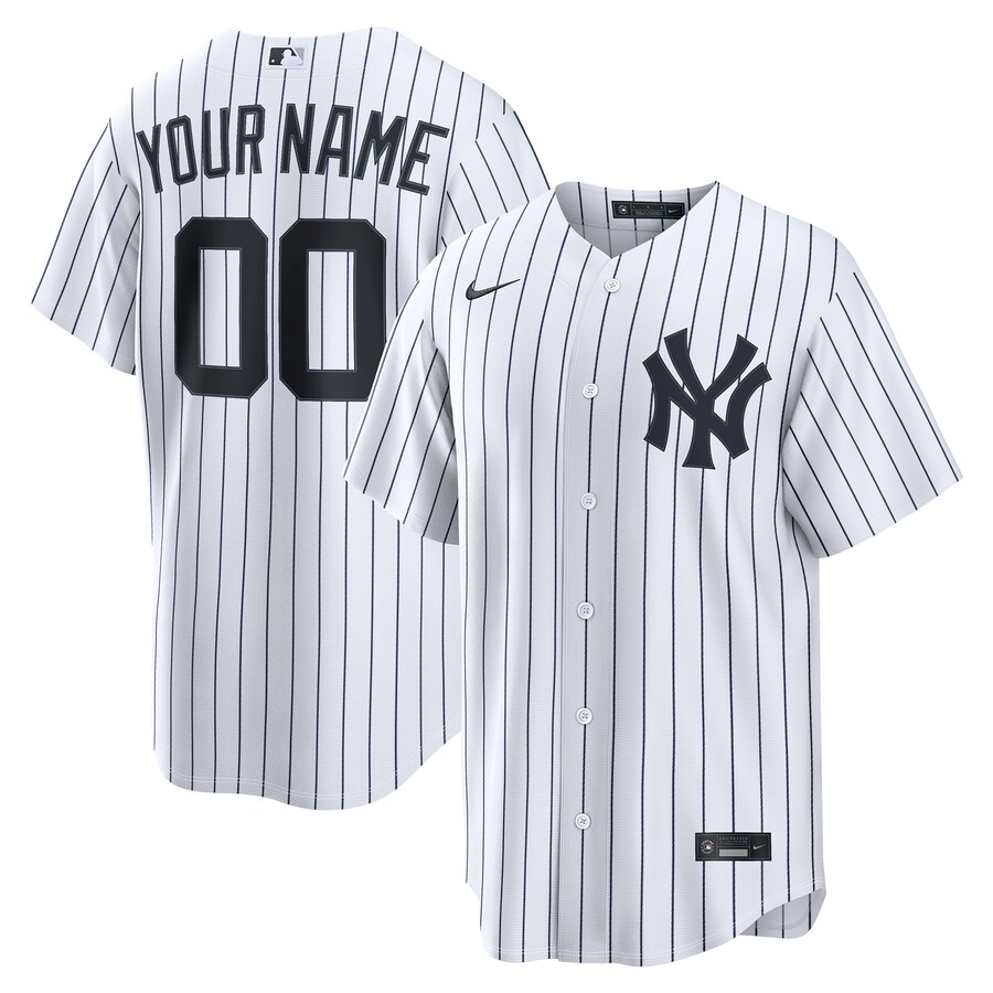 New York Yankees Nike Home Replica Custom Jersey - White thumbnail 1
