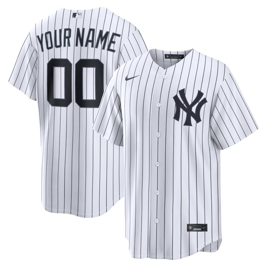 New York Yankees Nike Home Replica Custom Jersey - White thumbnail 2