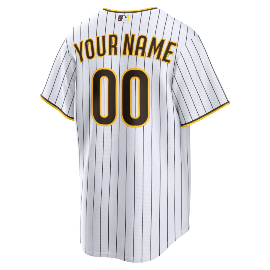 San Diego Padres Nike Home Replica Custom Jersey - White thumbnail 4