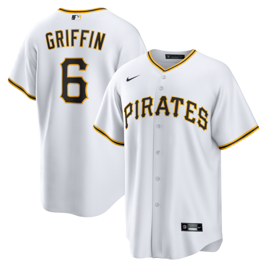 Konnor Griffin Pittsburgh Pirates Nike Home Replica Jersey - White thumbnail 2