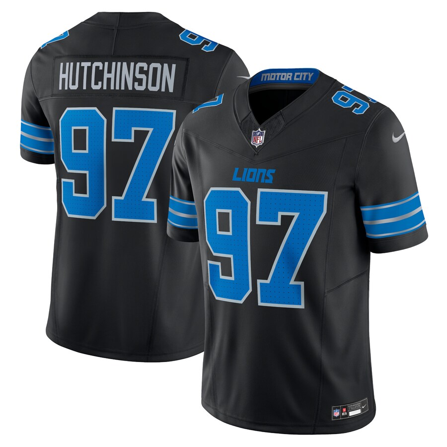 Aidan Hutchinson Detroit Lions Nike 2nd Alternate Vapor F.U.S.E. Limited Jersey - Black thumbnail 1