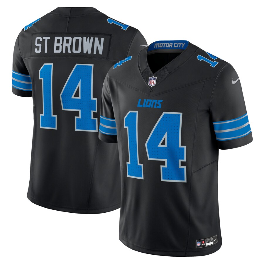 Amon-Ra St. Brown Detroit Lions Nike 2nd Alternate Vapor F.U.S.E. Limited Jersey - Black thumbnail 1