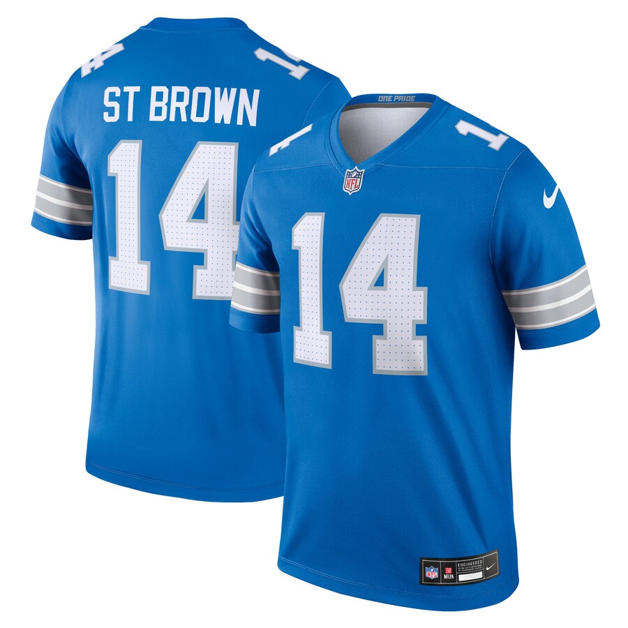 Amon-Ra St. Brown Detroit Lions Nike Legend Player Performance Top - Blue thumbnail 1