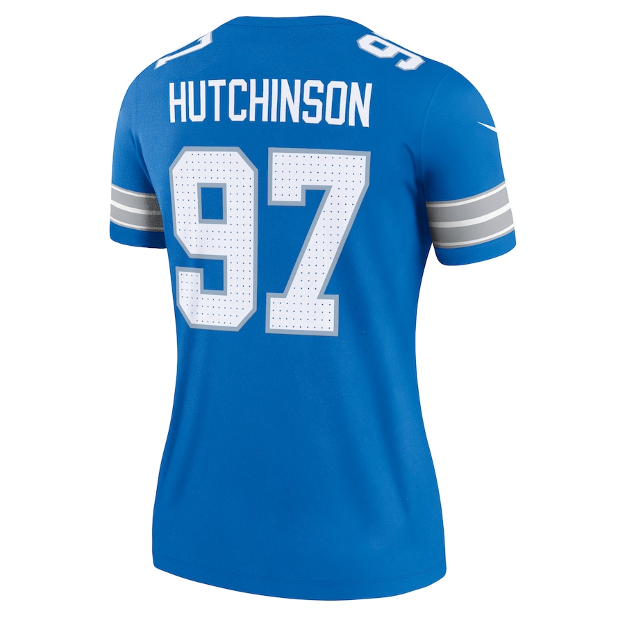 Aidan Hutchinson Detroit Lions Nike Women's Legend Player Performance Top -  Blue thumbnail 4