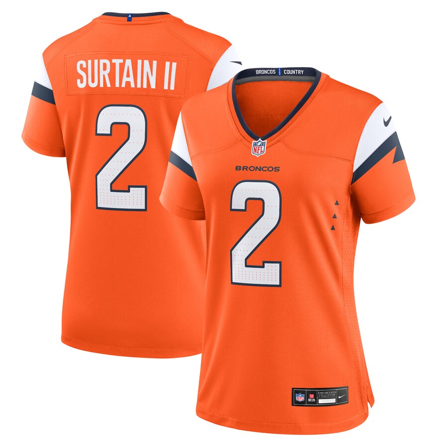 Patrick Surtain II Denver Broncos Nike Women's Team Game Jersey - Orange thumbnail 1