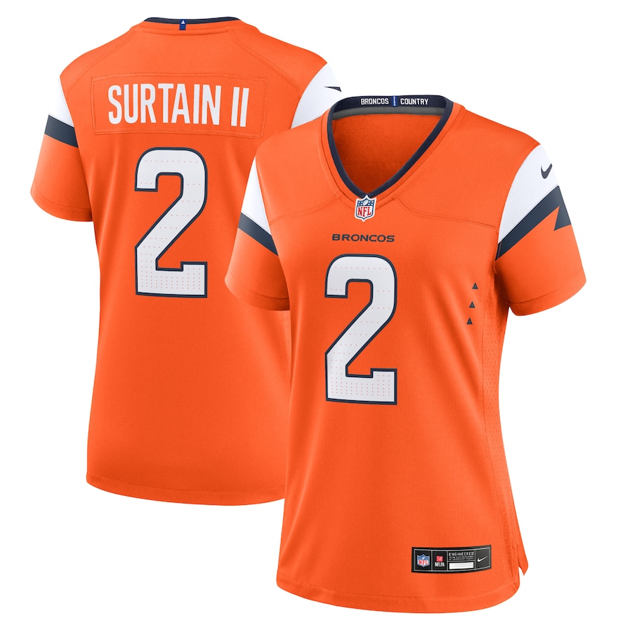 Patrick Surtain II Denver Broncos Nike Women's Team Game Jersey - Orange thumbnail 2