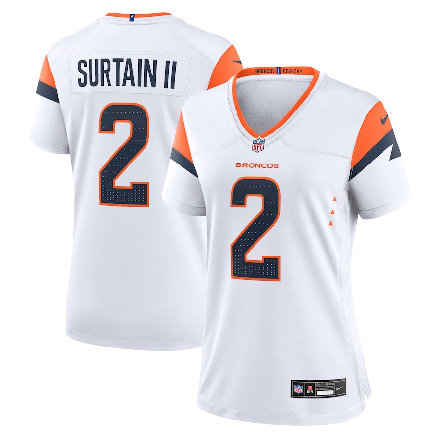 Patrick Surtain II Denver Broncos Nike Women's Game Jersey - White thumbnail 2