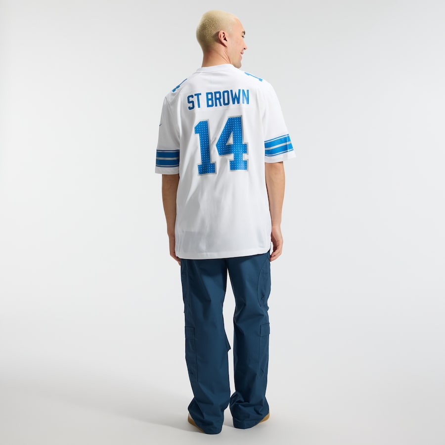 Amon-Ra St. Brown Detroit Lions Nike Game Jersey - White thumbnail 6