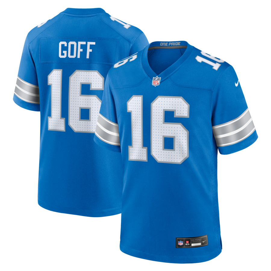 Jared Goff Detroit Lions Nike Game Jersey - Blue