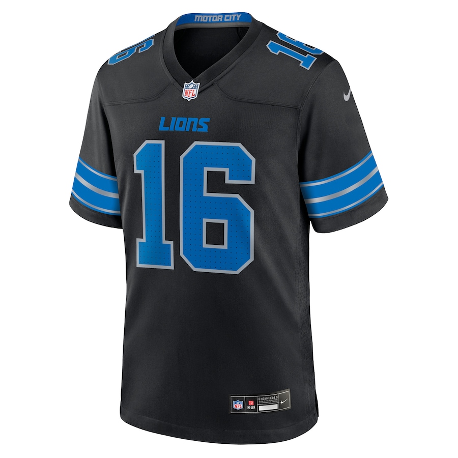 Jared Goff Detroit Lions Nike 2nd Alternate Game Jersey - Black thumbnail 3