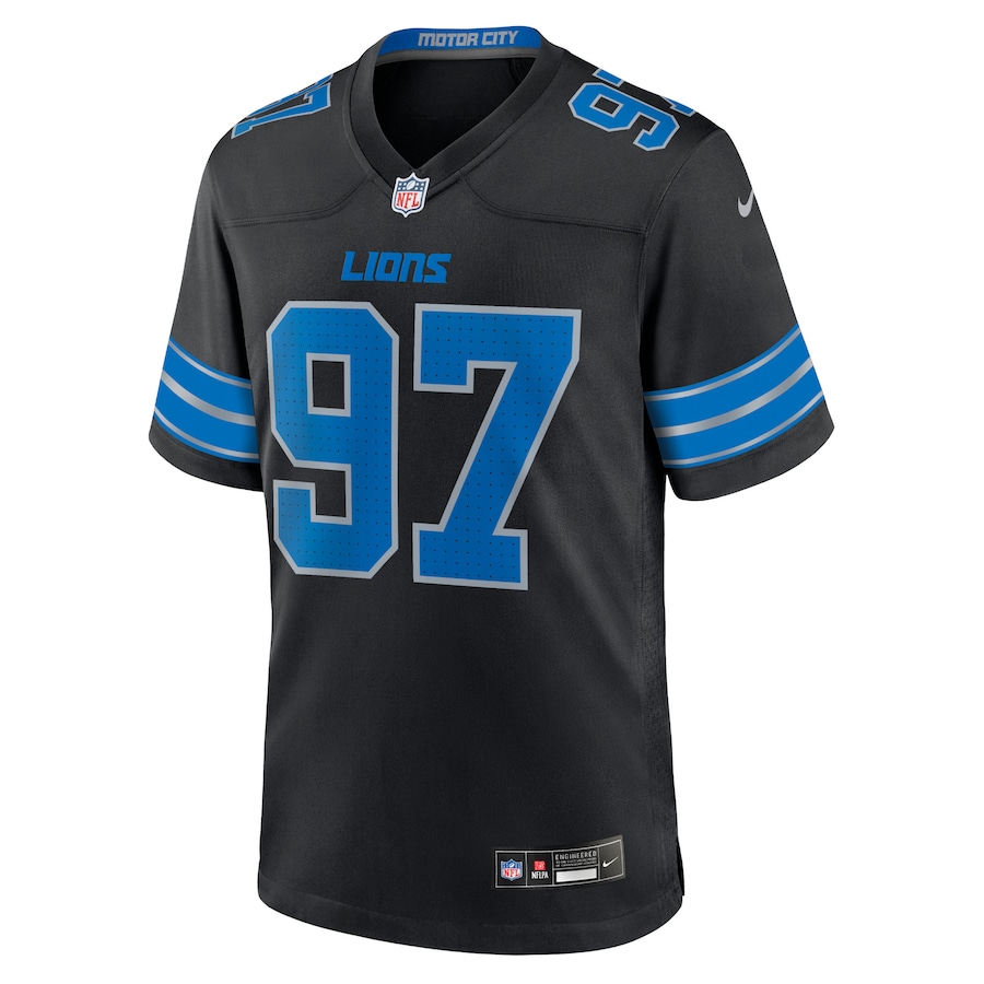 Aidan Hutchinson Detroit Lions Nike 2nd Alternate Game Jersey - Black thumbnail 3