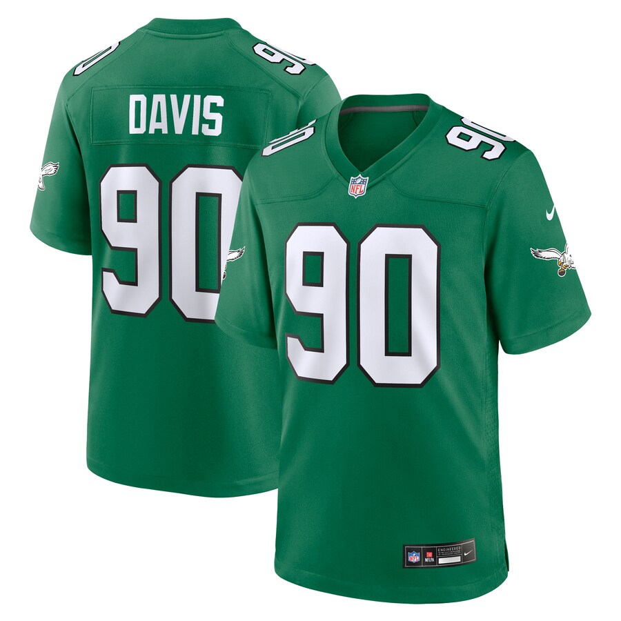 Jordan Davis Philadelphia Eagles Nike Alternate Game Jersey - Kelly Green thumbnail 1