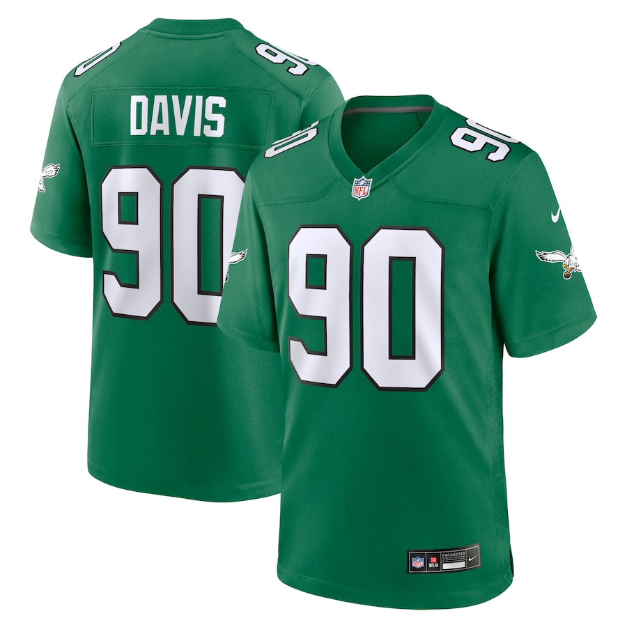 Jordan Davis Philadelphia Eagles Nike Alternate Game Jersey - Kelly Green thumbnail 2