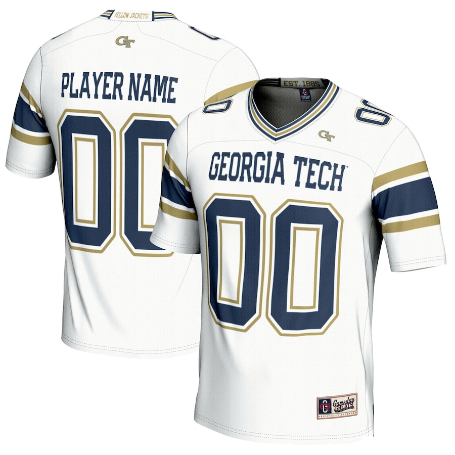 Georgia Tech Yellow Jackets GameDay Greats NIL Pick-A-Player Football Jersey - White thumbnail 2