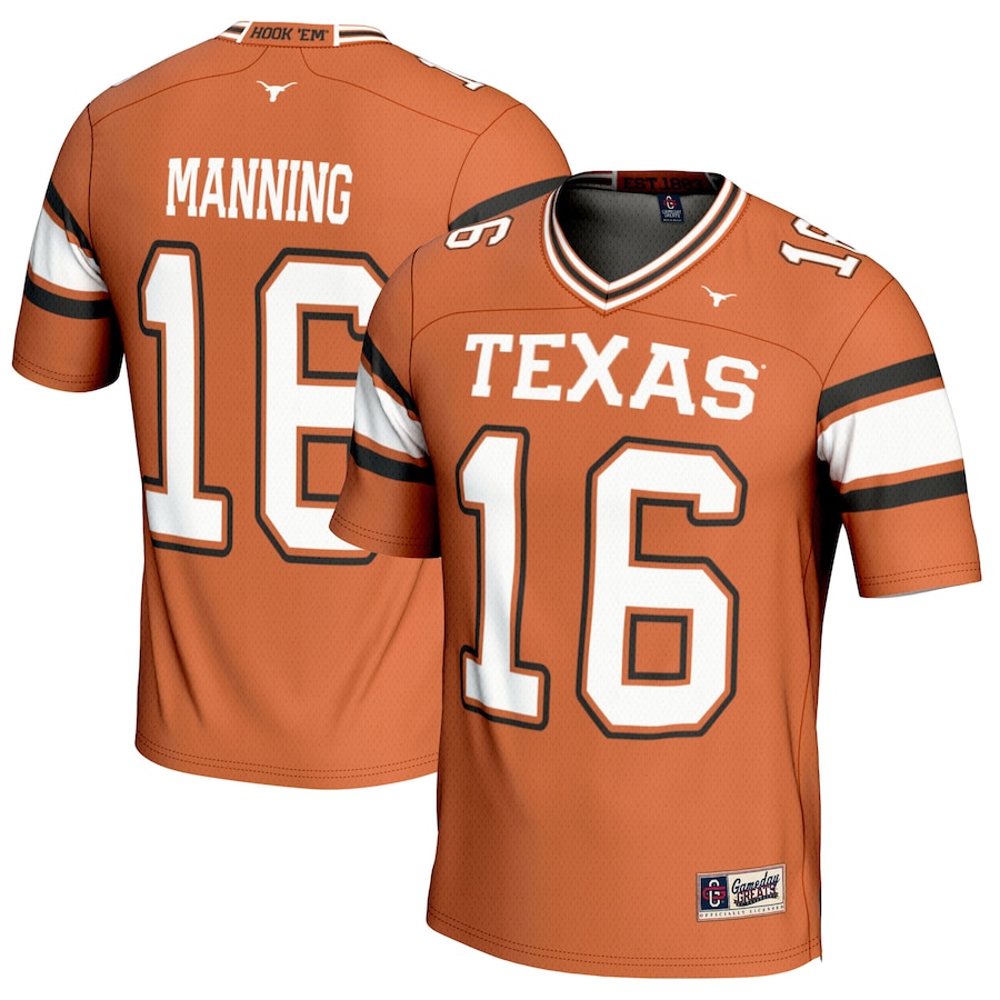 Arch Manning Texas Longhorns GameDay Greats Youth NIL Player Football Jersey - Texas Orange thumbnail 2
