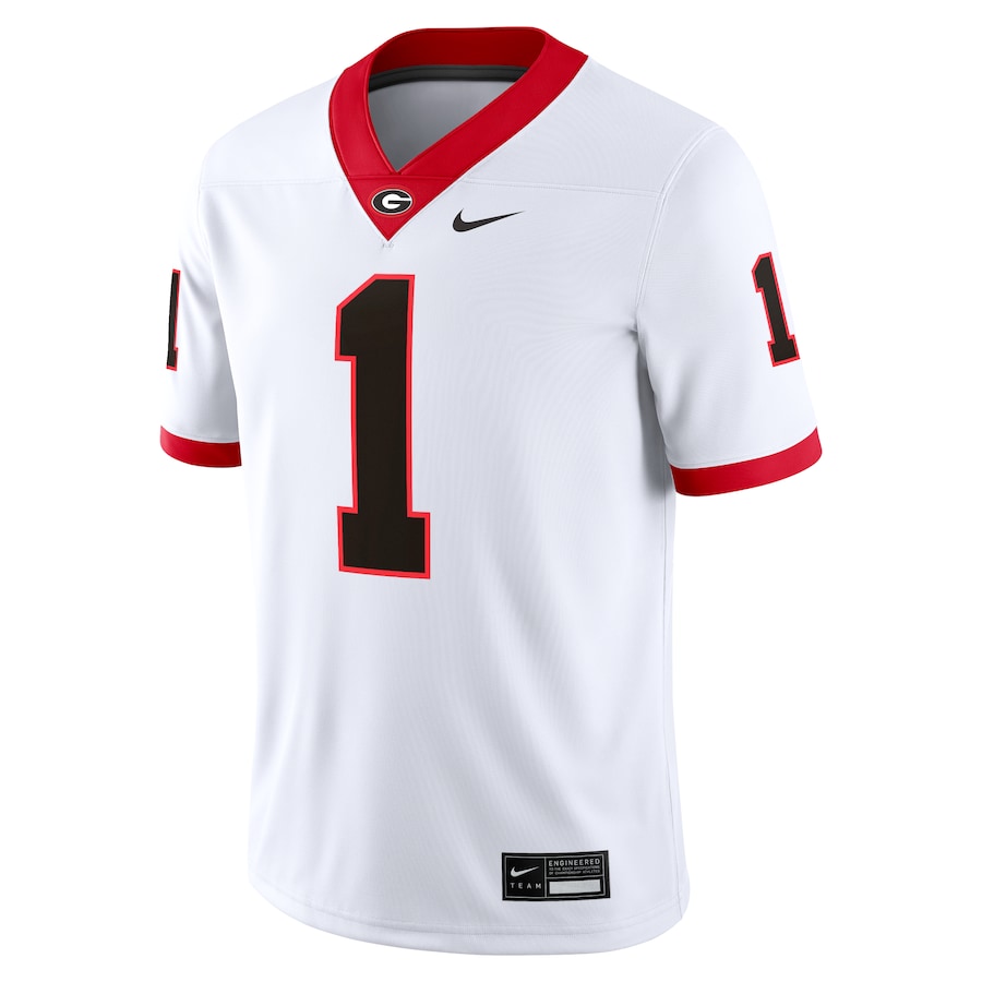 #1 Georgia Bulldogs Nike Game Jersey - White thumbnail 3