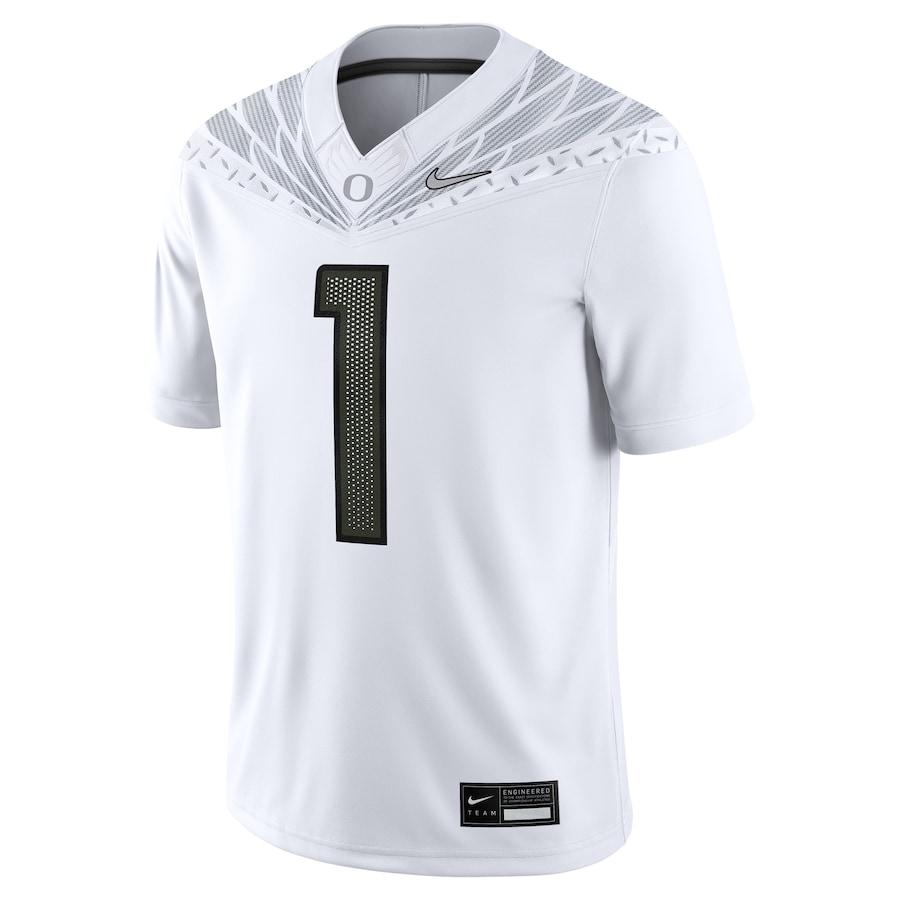 #1 Oregon Ducks Nike Game Jersey - White thumbnail 3